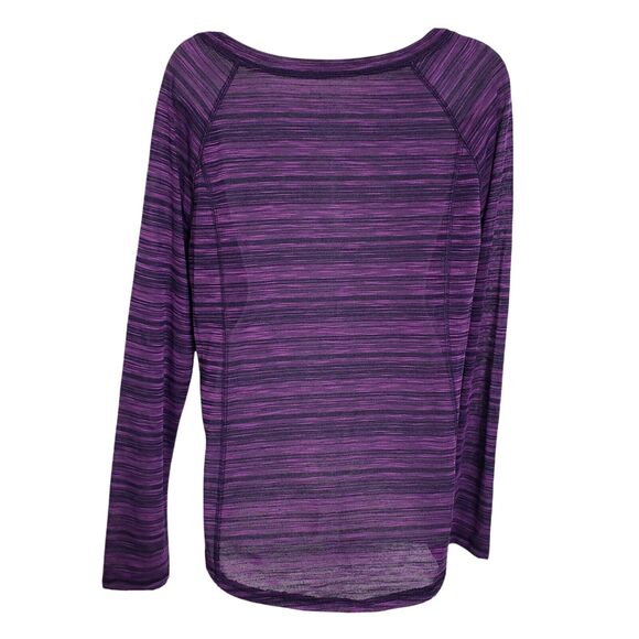 Exertek Women's Top T Shirt Size Large Space Dye Purple Long Sleeve Round Neck - Picture 2 of 7
